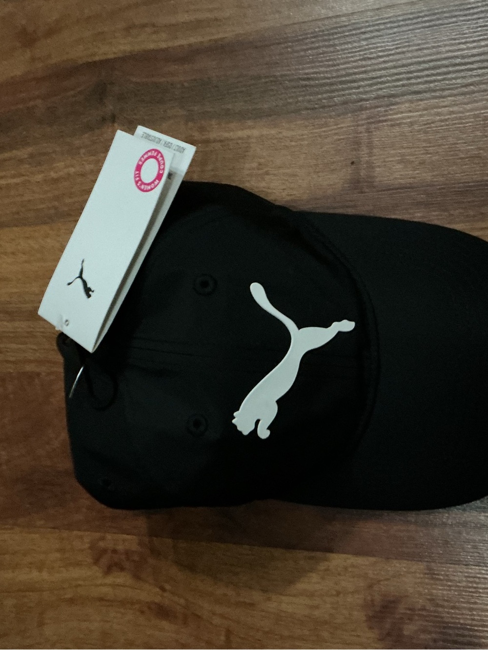 Puma womens Black Cap with White Puma Logo nwt